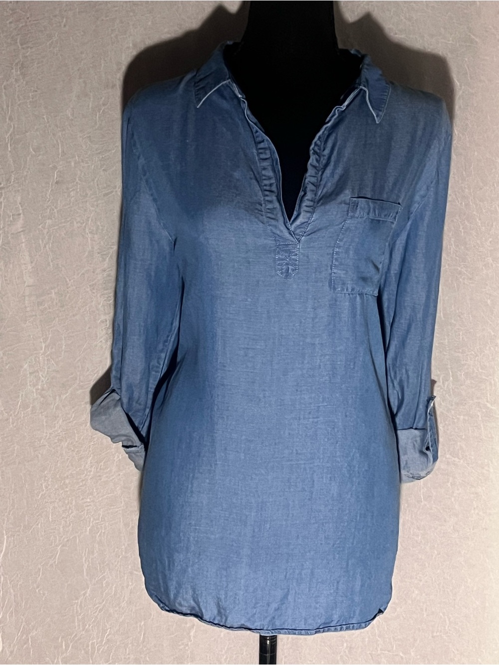 Lumiere Chambray V-Neck blouse